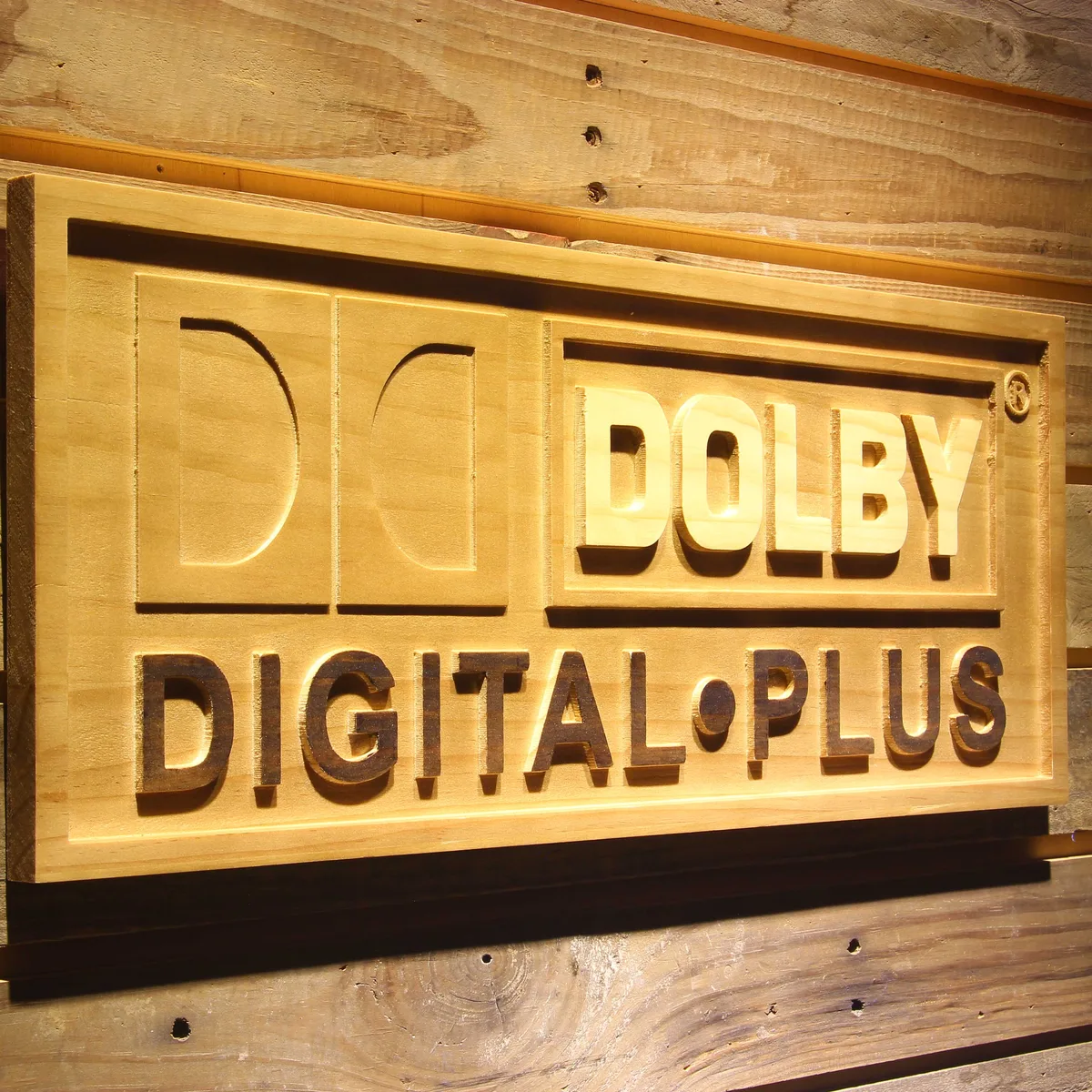 Dolby Digital Plus Wood Sign