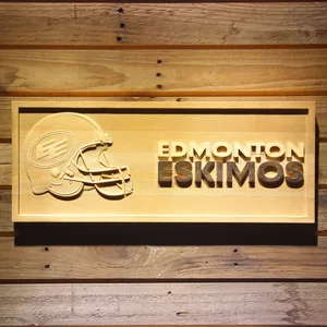 Edmonton Eskimos Helmet Wood Sign
