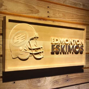 Edmonton Eskimos Helmet Wood Sign