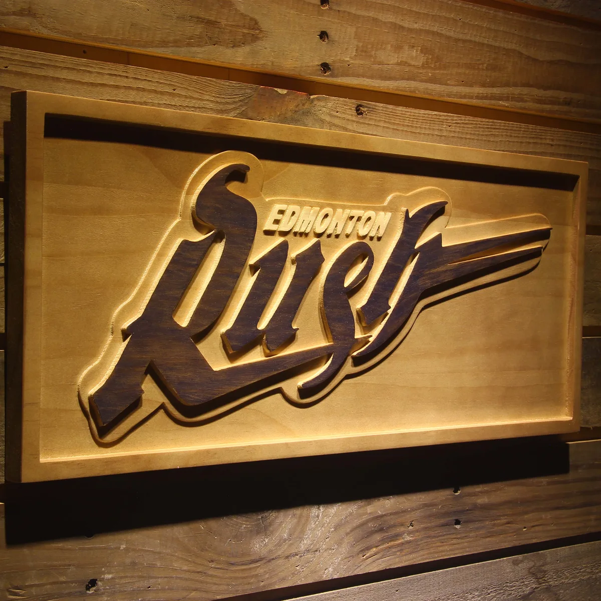 Edmonton Rush Wood Sign - Legacy Edition