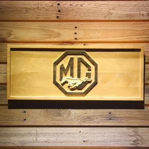 Ford MG Mustang Wood Sign