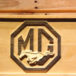 Ford MG Mustang Wood Sign