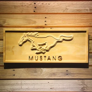 Ford Mustang Wood Sign