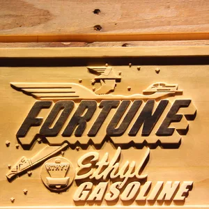 Fortune Ethyl Gasoline Wood Sign