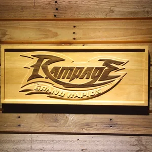 Grand Rapids Rampage Wordmark Wood Sign - Legacy Edition