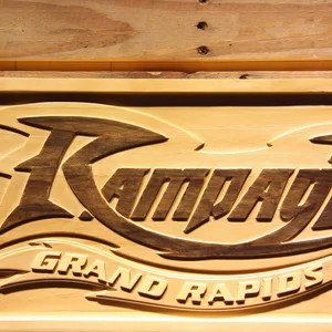 Grand Rapids Rampage Wordmark Wood Sign - Legacy Edition
