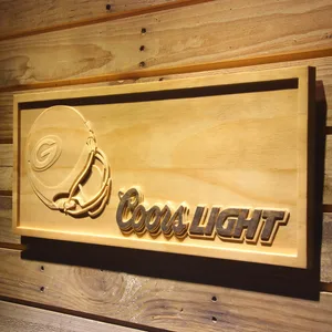 Green Bay Packers Coors Light Helmet Wood Sign