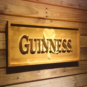Guinness Shamrock Outline Wood Sign