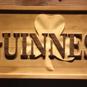 Guinness Shamrock Outline Wood Sign