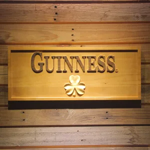 Guinness Shamrock Wood Sign