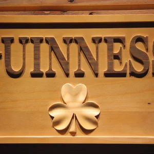 Guinness Shamrock Wood Sign