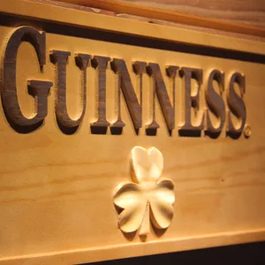 Guinness Shamrock Wood Sign