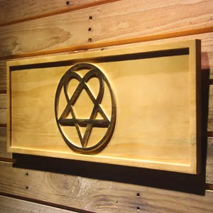 HIM Heartagram Wood Sign