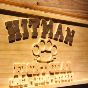 Hitman Fight Gear Wood Sign