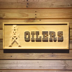Houston Oilers 1980-1996 Wood Sign - Legacy Edition