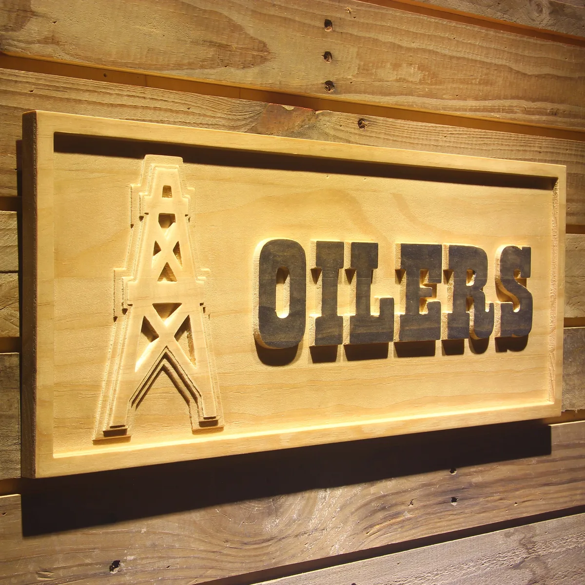 Houston Oilers 1980-1996 Wood Sign - Legacy Edition