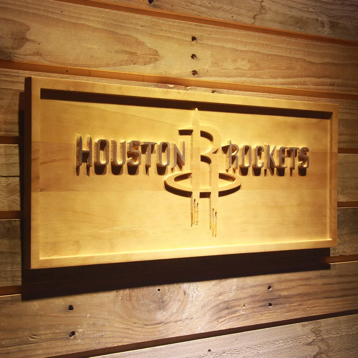 Houston Rockets Wood Sign