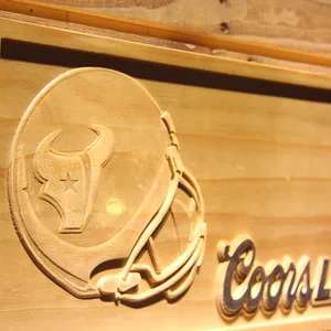 Houston Texans Coors Light Helmet Wood Sign