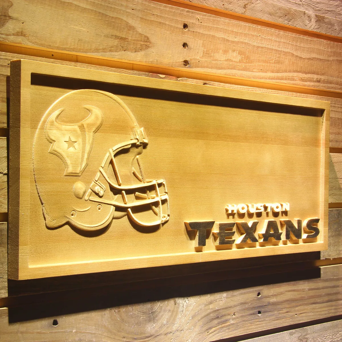 Houston Texans Helmet Wood Sign