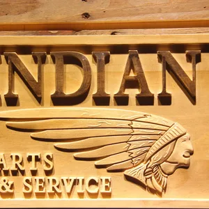 Indian Parts and Service Wood Sign