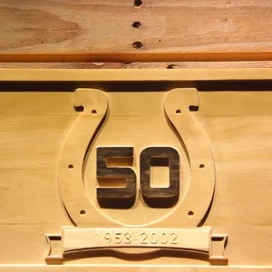 Indianapolis Colts 50th Anniversary Logo Wood Sign - Legacy Edition