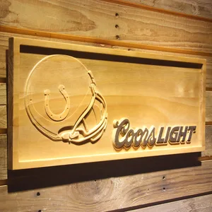 Indianapolis Colts Coors Light Helmet Wood Sign