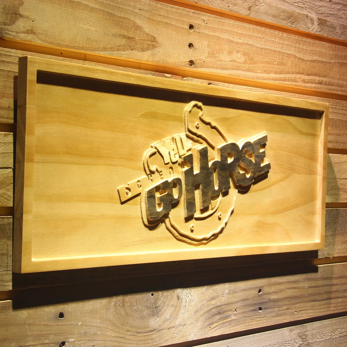 Indianapolis Colts Go Horse Wood Sign