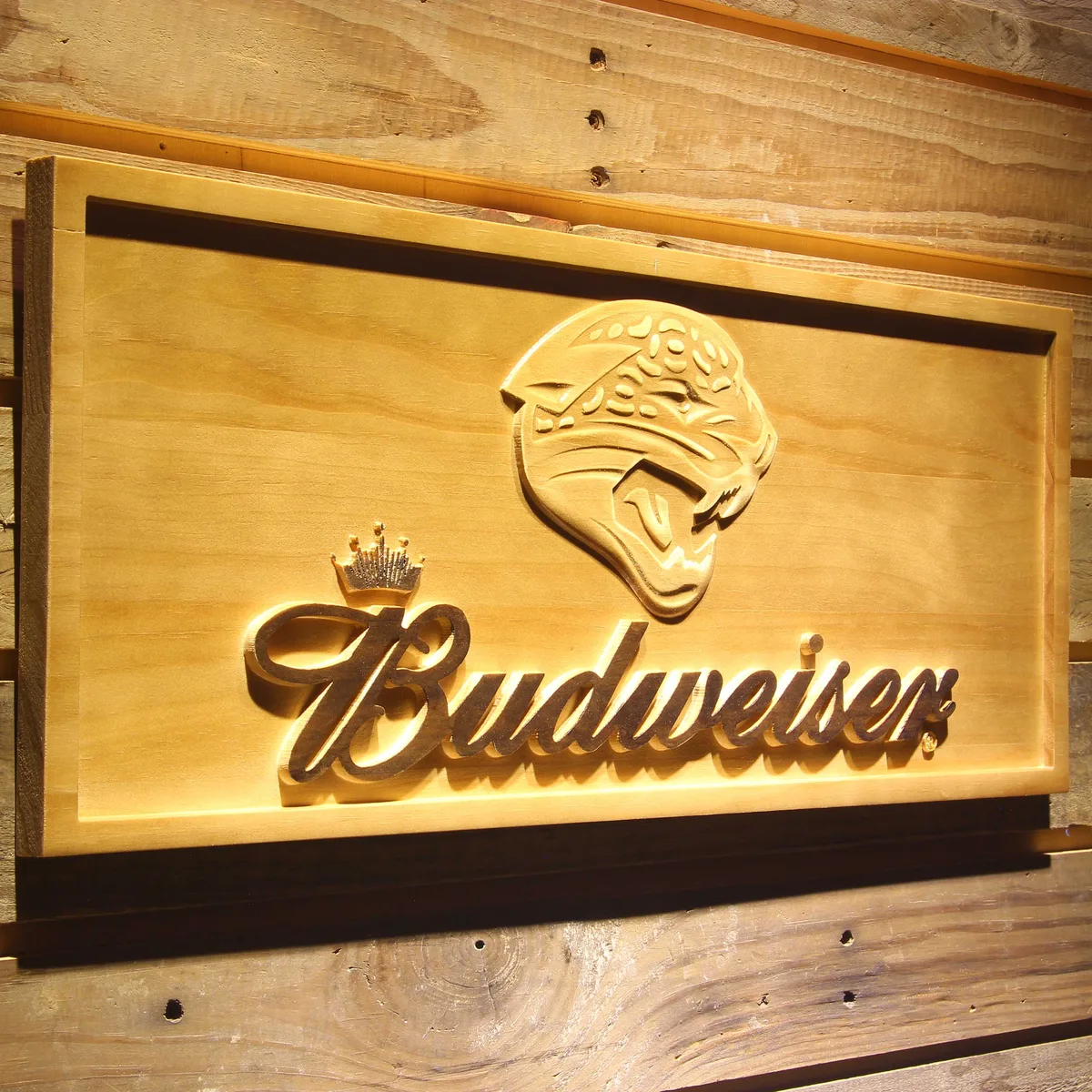 Jacksonville Jaguars Budweiser Wood Sign