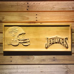 Jacksonville Jaguars Helmet Wood Sign