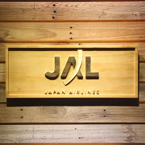 Japan Airlines Wood Sign