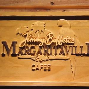 Jimmy Buffett's Margaritaville Cafe Logo Wood Sign