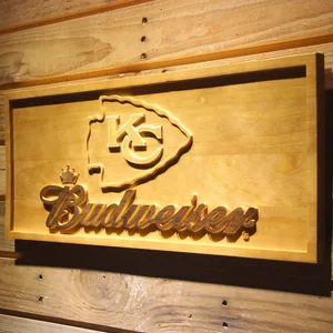 Kansas City Chiefs Budweiser Wood Sign