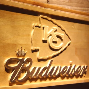 Kansas City Chiefs Budweiser Wood Sign