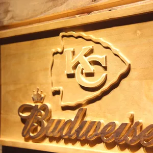Kansas City Chiefs Budweiser Wood Sign