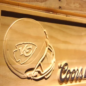 Kansas City Chiefs Coors Light Helmet Wood Sign