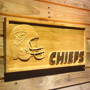 Kansas City Chiefs Helmet Wood Sign