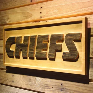 Kansas City Chiefs Text Wood Sign