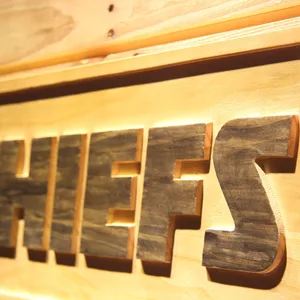 Kansas City Chiefs Text Wood Sign