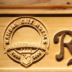 Kansas City Royals 40th Anniversary Logo Wood Sign - Legacy Edition