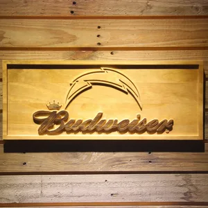 Los Angeles Chargers Budweiser Wood Sign