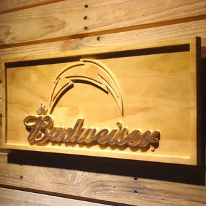 Los Angeles Chargers Budweiser Wood Sign