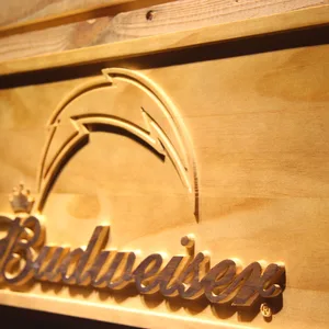 Los Angeles Chargers Budweiser Wood Sign