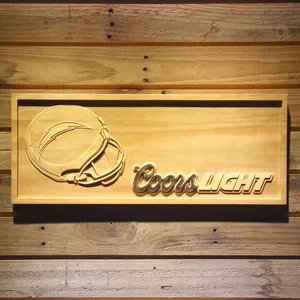 Los Angeles Chargers Coors Light Helmet Wood Sign