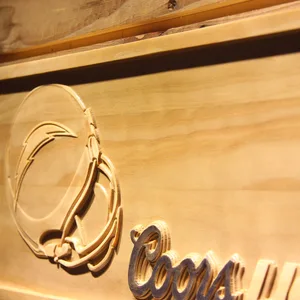 Los Angeles Chargers Coors Light Helmet Wood Sign