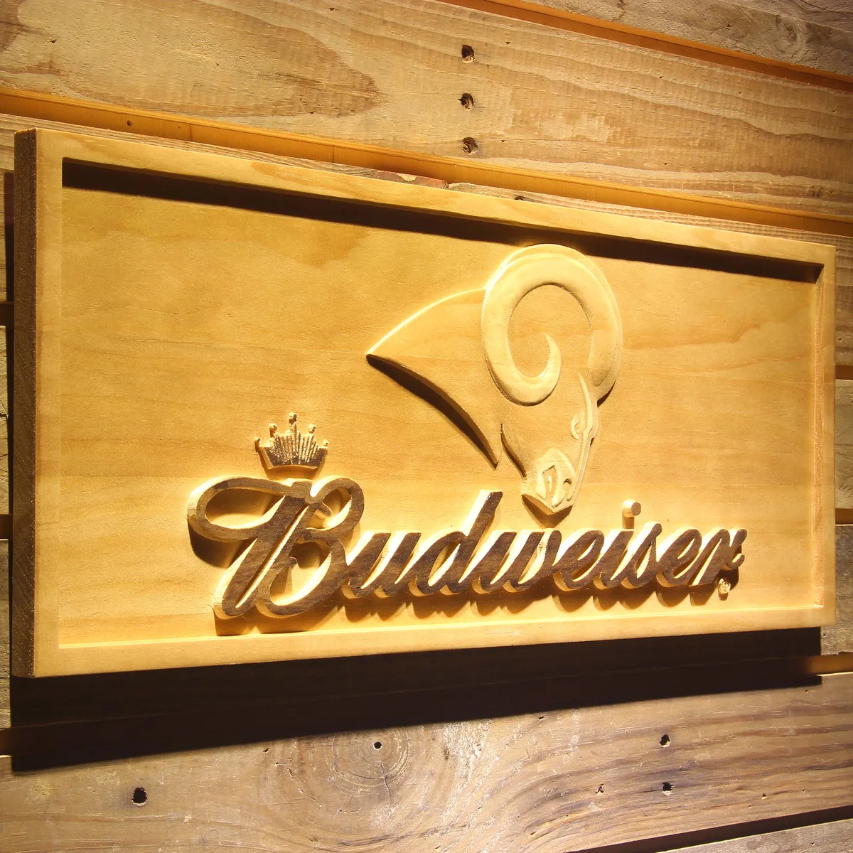 Los Angeles Rams Budweiser Wood Sign
