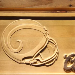 Los Angeles Rams Coors Light Helmet Wood Sign