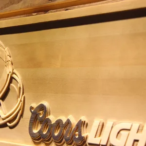 Los Angeles Rams Coors Light Helmet Wood Sign