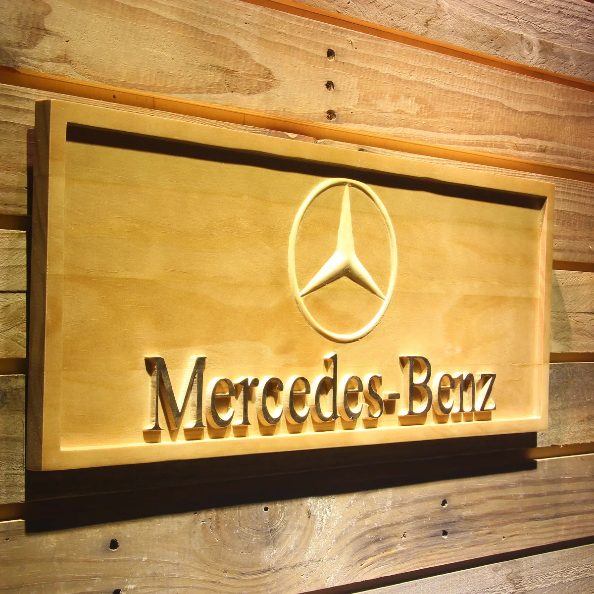 Mercedes Benz Wood Sign