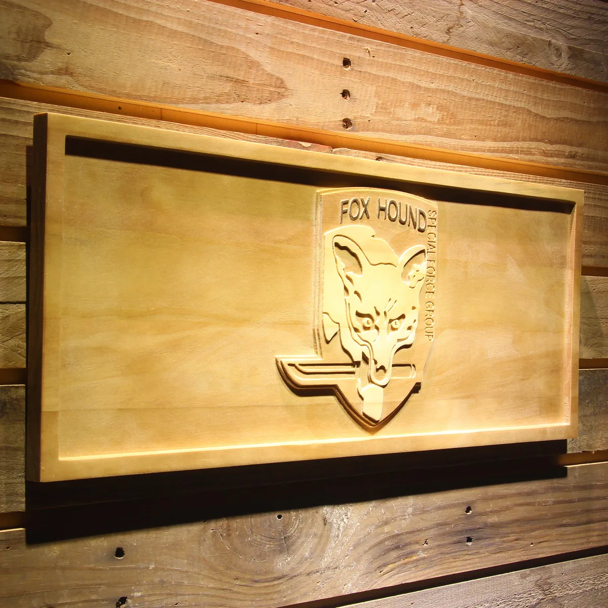 Metal Gear Solid - Foxhound Wood Sign