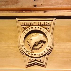 Miami Dolphins 1972 Perfect Season 30th Anniversary Wood Sign - Legacy Edition